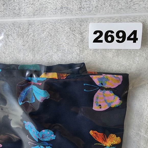 Butterfly Top Womens Large Chiffon Sheer Dainty Feminine Peter Pan Collar Blouse - Picture 14 of 14